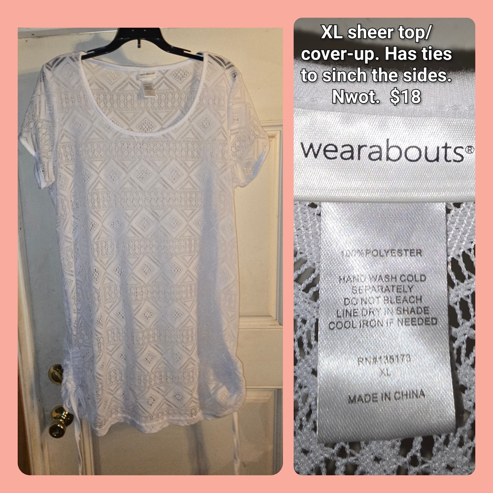 Wearabouts White Sheer Women's Blouse